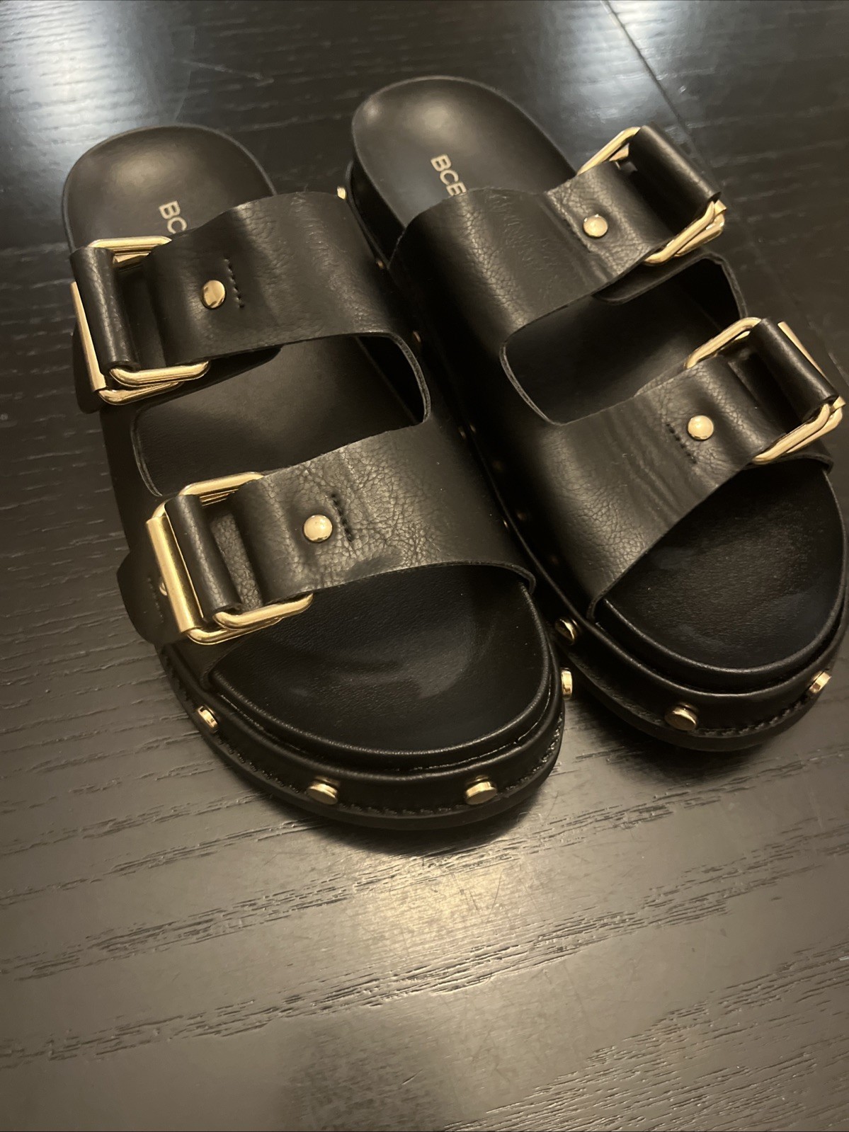 BCBGeneration Studded Platform Slide Sandals Women's Size 8