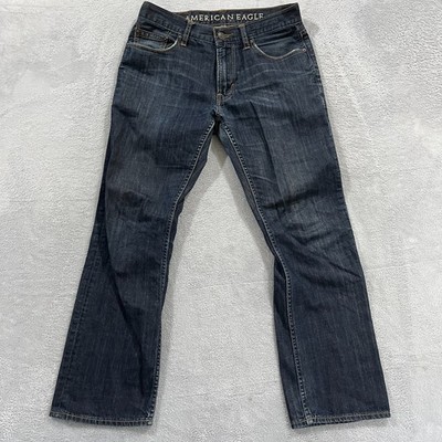 American Eagle Jeans Mens 30x30 Blue Straight Leg Denim Western Stretch Cowboy