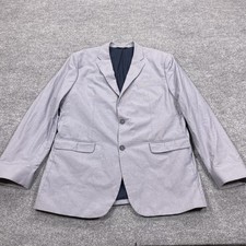 Banana Republic Blazer Jacket Mens 46 Long Slim Gray Cotton Notch Lapel