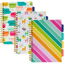 Fashion-Forward B5 Notebooks - 3-Pack with 200 Pages  Stylish Color Wash Design