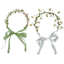 Kids Pearl/ Leaf Headband for Wedding Model Show Hairband Flower Girl Headband