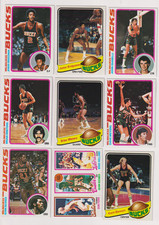 1978-1981 Topps Milwaukee Bucks Basketball Card Lot-9 Junior Bridgeman, Buckner