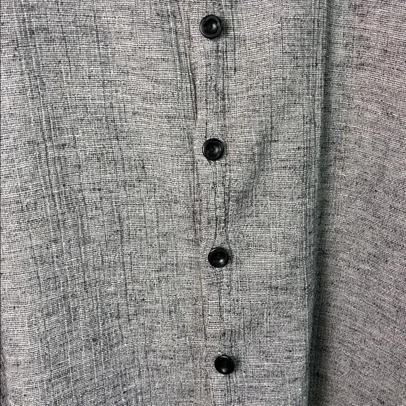 FLAX Women Plus 2G 22/24 Cotton Linen Blend Button Up Long Sleeve Top Lagenlook - Image 3 of 4