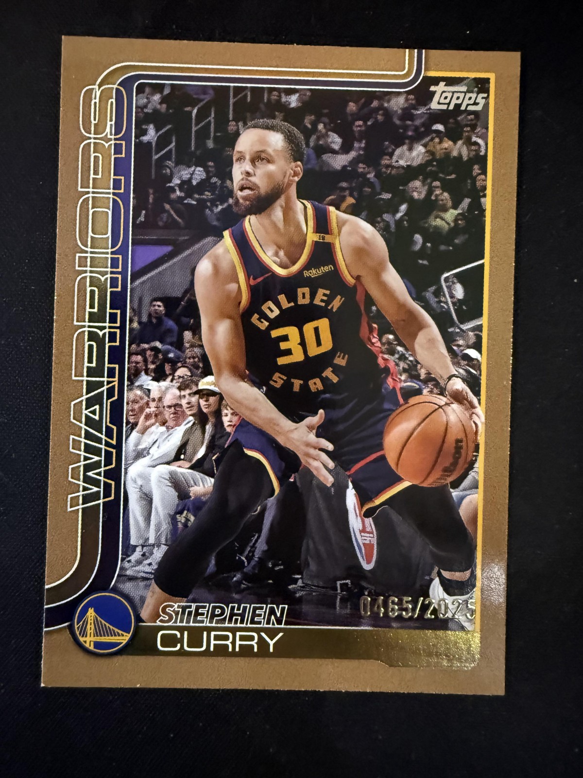 #135 Stephen Curry 2025-26 Topps SN #/2025 Golden State Warriors sports Gold