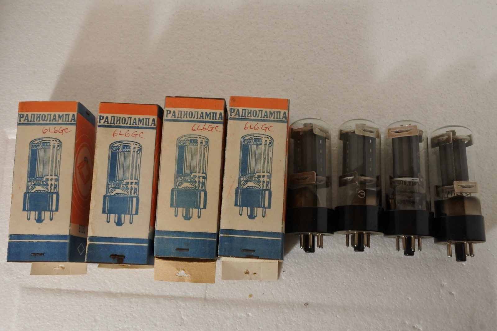 MATCHED QUAD  PAIINOJIAMIIA  New Old Stock(4pcs) 6P3S-E 5881 6L6 Tubes
