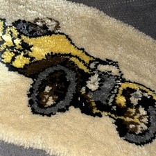 Vintage LATCH HOOK Roadster Shag Rug Wall Complete Buggy 29x21 /332j