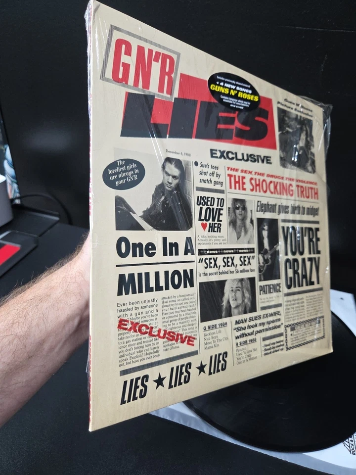 Guns N Roses Lies Lp Vinyl OG 1988 Press Shrink/Hype EX/EX Wax - Image 4 of 4
