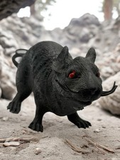 Scary Red Eyes Rat Squeak Toy Halloween Decor 9.5  Long; Mouse Toy