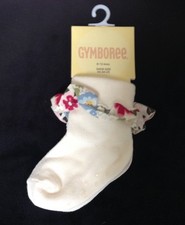 NWT Vtg Gymboree Petting Zoo floral ruffle ribbon socks 6-12 m fit shoe 03-04