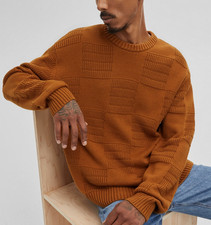 Mode of One Maglione Uomo Manica Lunga Relaxed Fit Vicuna Francese Taglia L