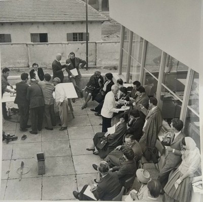 Photo Inauguration exhibition Arte Nuova: Emilio Vedova and Antonio Saura Turin 1969