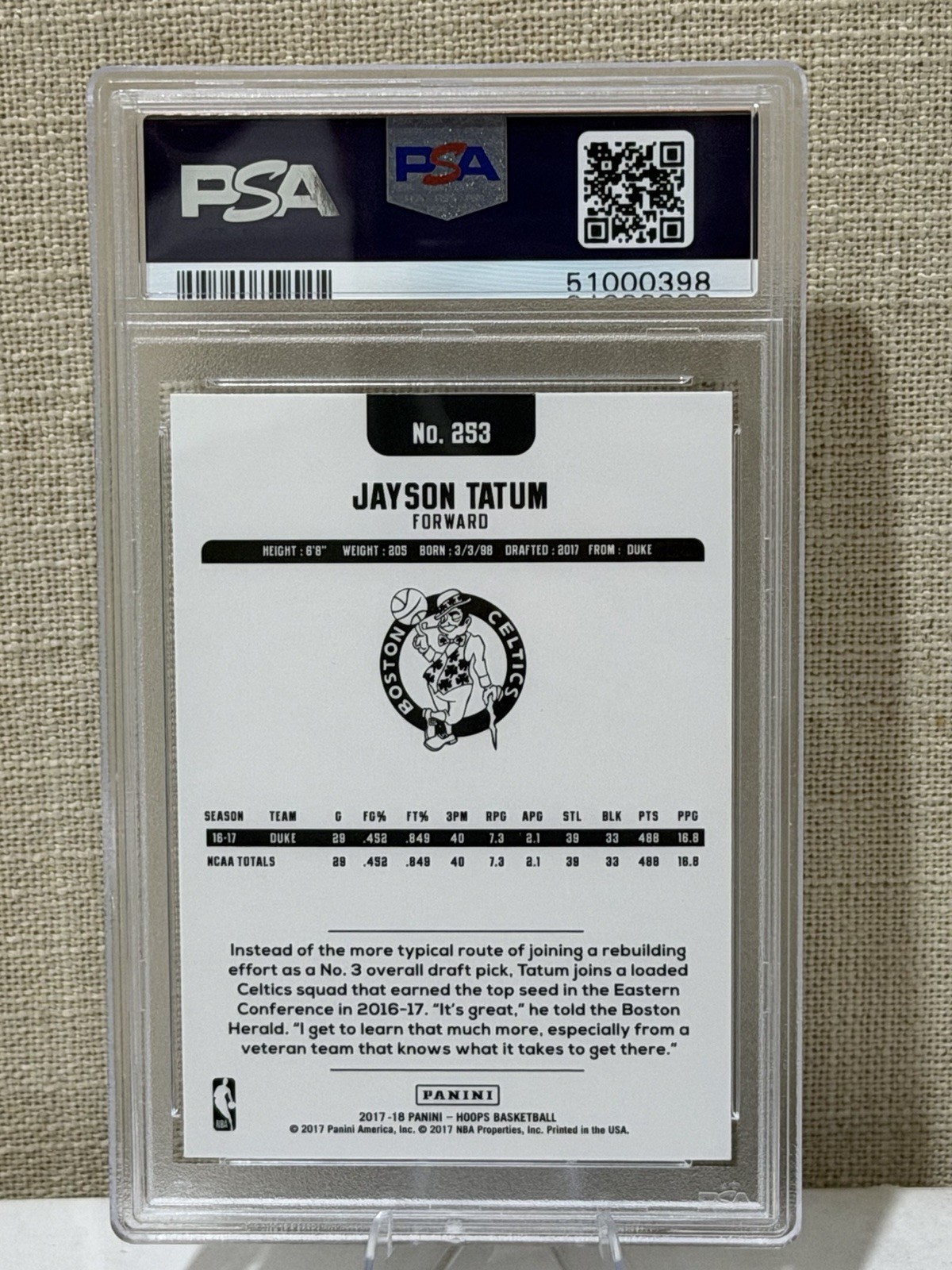 2017-18 Panini NBA Hoops - Jayson Tatum #253 Teal Explosion (RC) view 2