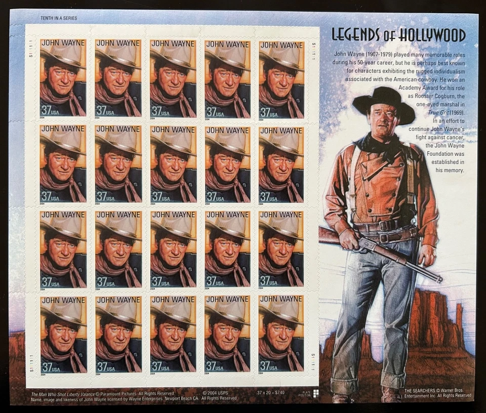 2004 - VEREINIGTE STAATEN - LEGENDS OF HOLLYWOOD - JOHN WAYNE- POSTFRISCH - Bild 1 von 1