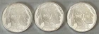 Lot of 3 - 1 /2 Troy oz Buffalo .999 Fine Silver Round