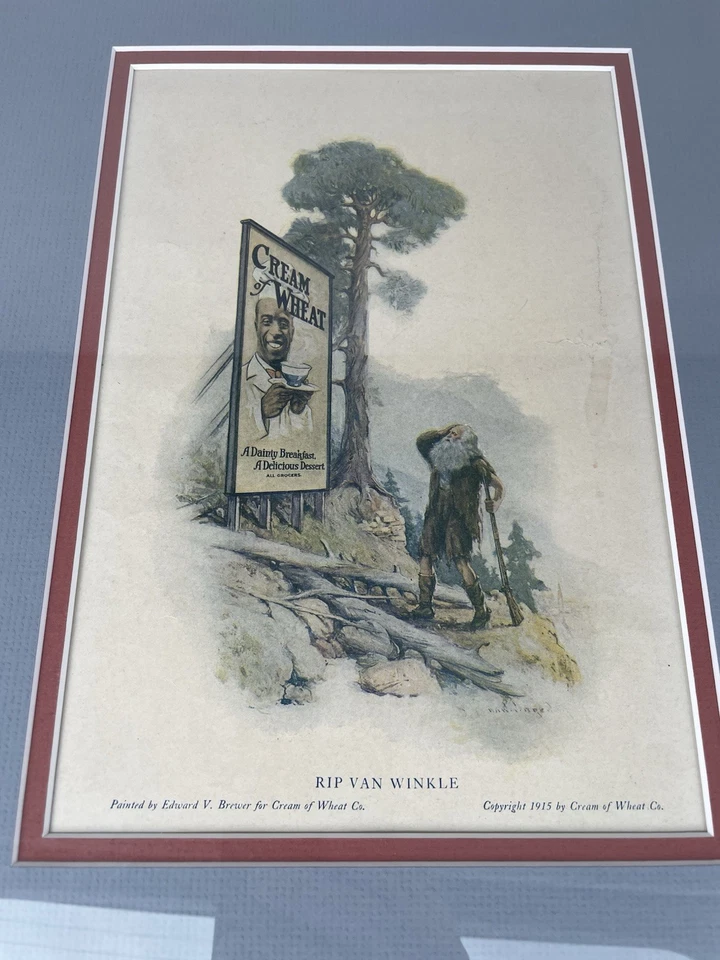 Edward V. Brewer Print Cream Of Wheat 1915 Rip Van Winkle Matted Framed Glass - Image 4 of 4