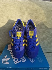 Adidas Originals Zurro Spezial Blue Yellow Suede Trainers Size UK 5