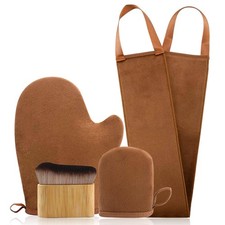 FUNAN Self Tanning Applicator Kit with Glove 1 ml (Pack of 4), BROWN 