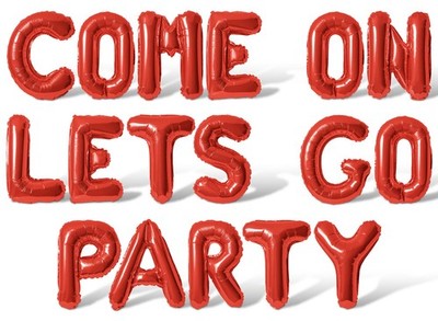 COME ON LETS GO PARTY Letter Balloon Banner - DIY Bachelorette Party Decorations