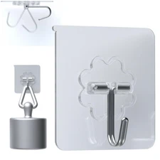 36 Pack Heavy Duty Hooks Self Adhesive Large Hooks for Hanging,Wall Transpare...