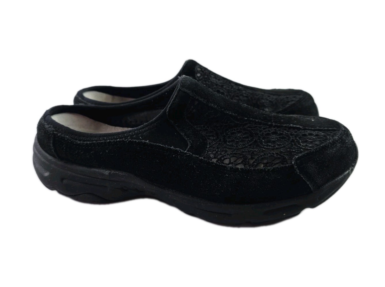 APL EASY SPIRIT Slip On Mule da viaggio nero pizzo floreale donna taglia 8 5W