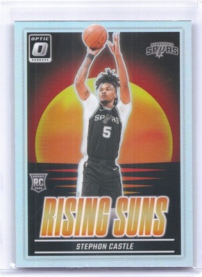 2024-25 Donruss Optic #6 Stephon Castle Rising Suns Holo San Antonio Spurs