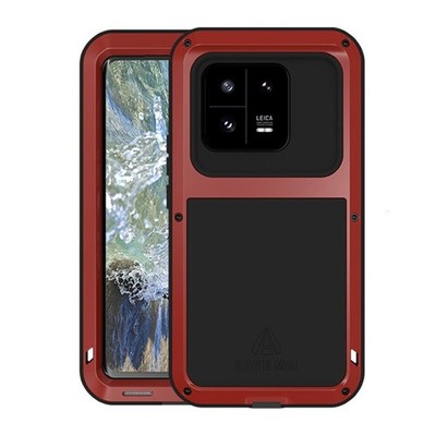 Love Mei Metallic Case Stoßfest Wasserdicht für Xiaomi 13 Pro Rot