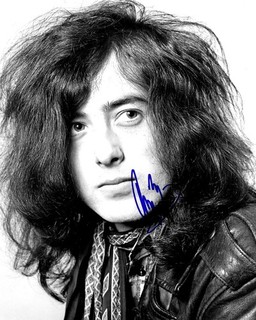 Jimmy Page Autographed "Led Zeppelin" 8 x 10 Black & White Photo