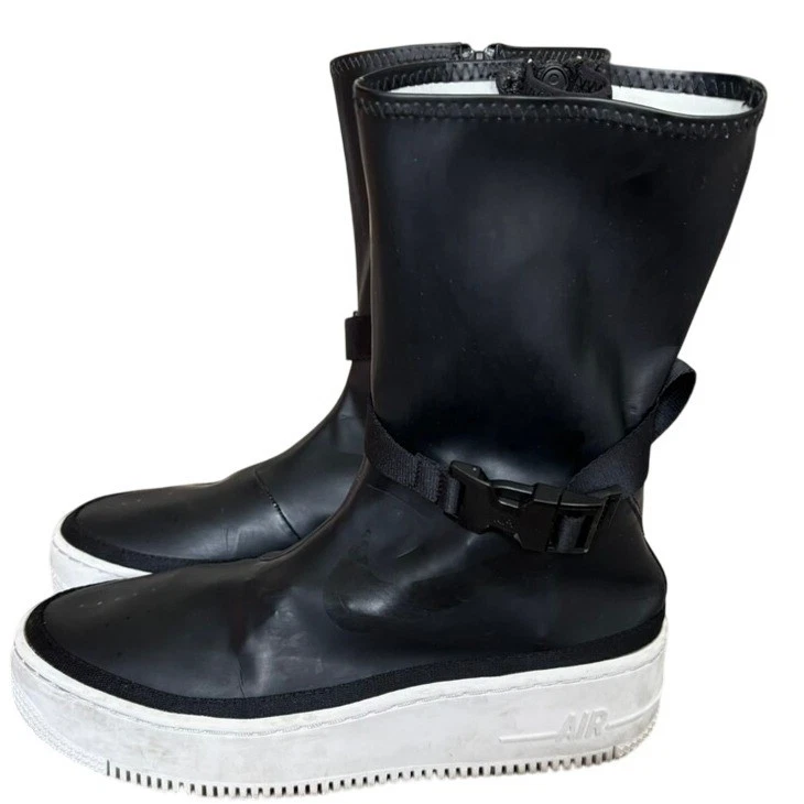 Stivali Nike Air Force 1 Sage alti al polpaccio neri taglia 8 AQ2771 001 Streetwear Platform