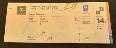 Orig. Ticket Olympische Winterspiele LILLEHAMMER 1994 - 14.02. EISKUNSTLAUF  !!