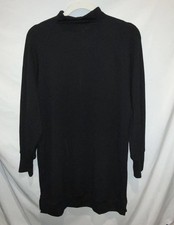 Socialite Sweater Dress Womens Medium Black Mock Neck Long Sleeve Ribbed Knit