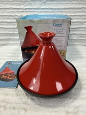 Cucina Pro Tagine Cooking Pot Cast Iron Red Enamel with Box