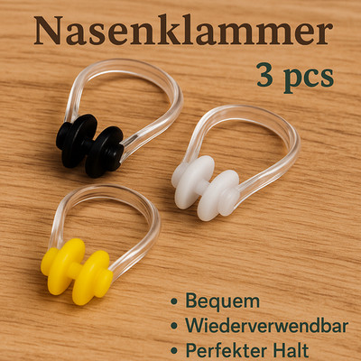 3x Nasenklammer Nasenclip Klammer Clip schwimmen baden tauchen Erwachsene Kinder