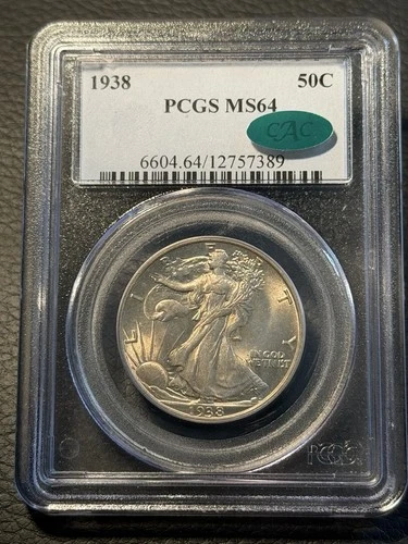 1938 Walking Liberty Half Dollar 50C PCGS MS64 CAC
