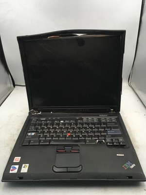 IBM THINKPAD T43 - FOR PARTS/REPAIR - INTEL CENTRINO - NO RAM - DAMAGED -READ-BB