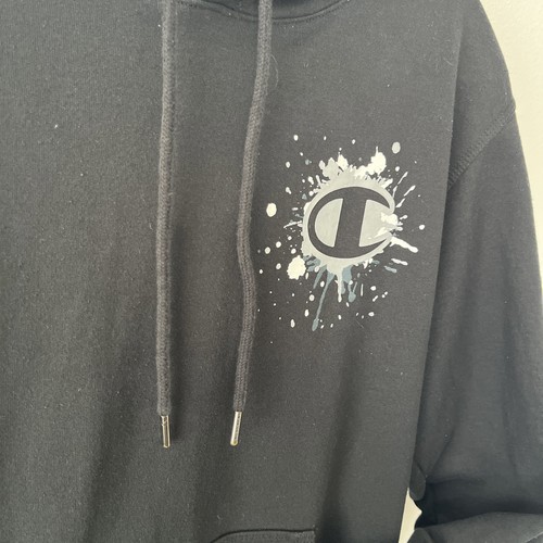 Champion Men’s M Black Graphic Pullover Hoodie Sweatshirt - Picture 10 of 10