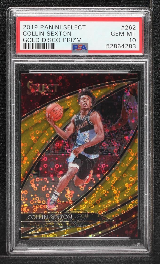 2019 Select Courtside Hybrid Gold Disco Prizm 9/10 Collin Sexton #262 PSA 10 1j6