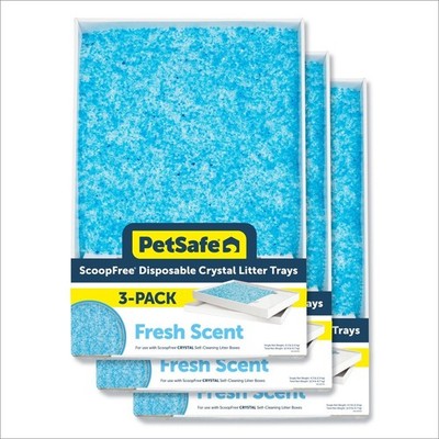 PetSafe ScoopFree Complete Disposable Crystal Cat Litter Tray, 3-Pack, Blue