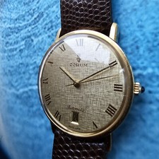 Vintage 18k Solid Gold Corum Automatic Herrenuhr 18ct