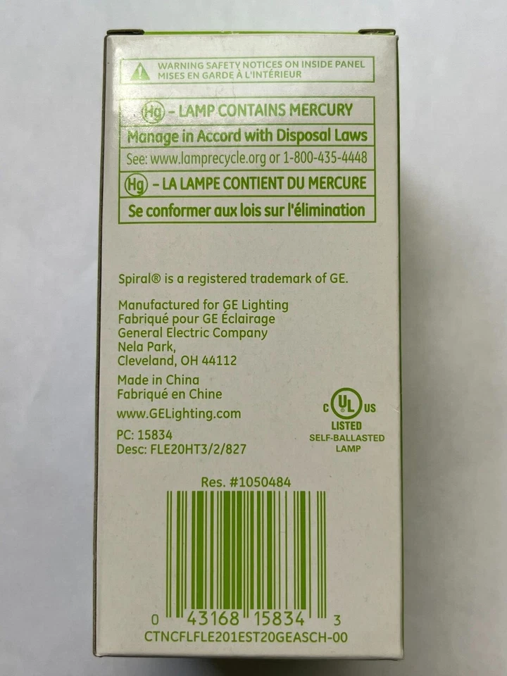 GE Compact Fluorescent Spiral CFL 20W Light Bulb NEW - Image 2 of 3