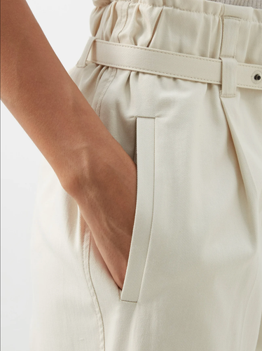 Brunello Cucinelli High-Waist Cropped Cotton-Twill Trousers Pants - Picture 13 of 17