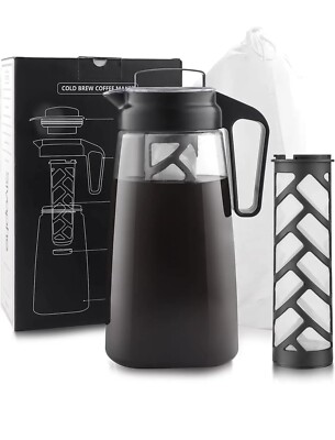 Sivaphe Large Cold Brewer Coffee Maker 2 Quart, Dishwasher Safety Manual Leak