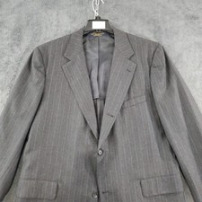 Brooks Brothers Charcoal Gray Striped Men's 100 Wool Suit Jacket Size 44R
