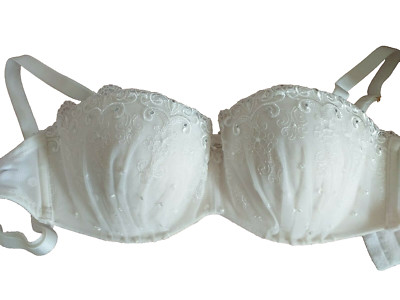 Gossard 8850 Femme Fatale UK 32C weiß U/W gepolstert Multiway trägerlos Braut BH