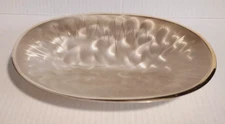 WMF-IKORA Oval Silver Plate Footed Tray Swirl Brush Retro 8" x 10.25"