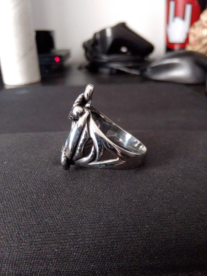 Anello Ancora Con Corda In  Acciaio  - Immagine 2 di 4