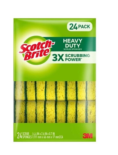 Scotch-Brite Heavy Duty Scrub Sponges, Individually Wrapped (24 ct.) - 第 1/6 張圖片