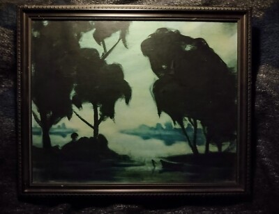 Early William Stilson NYC 1964 Night Scene ( American 1934 - 2012) Oil Painting