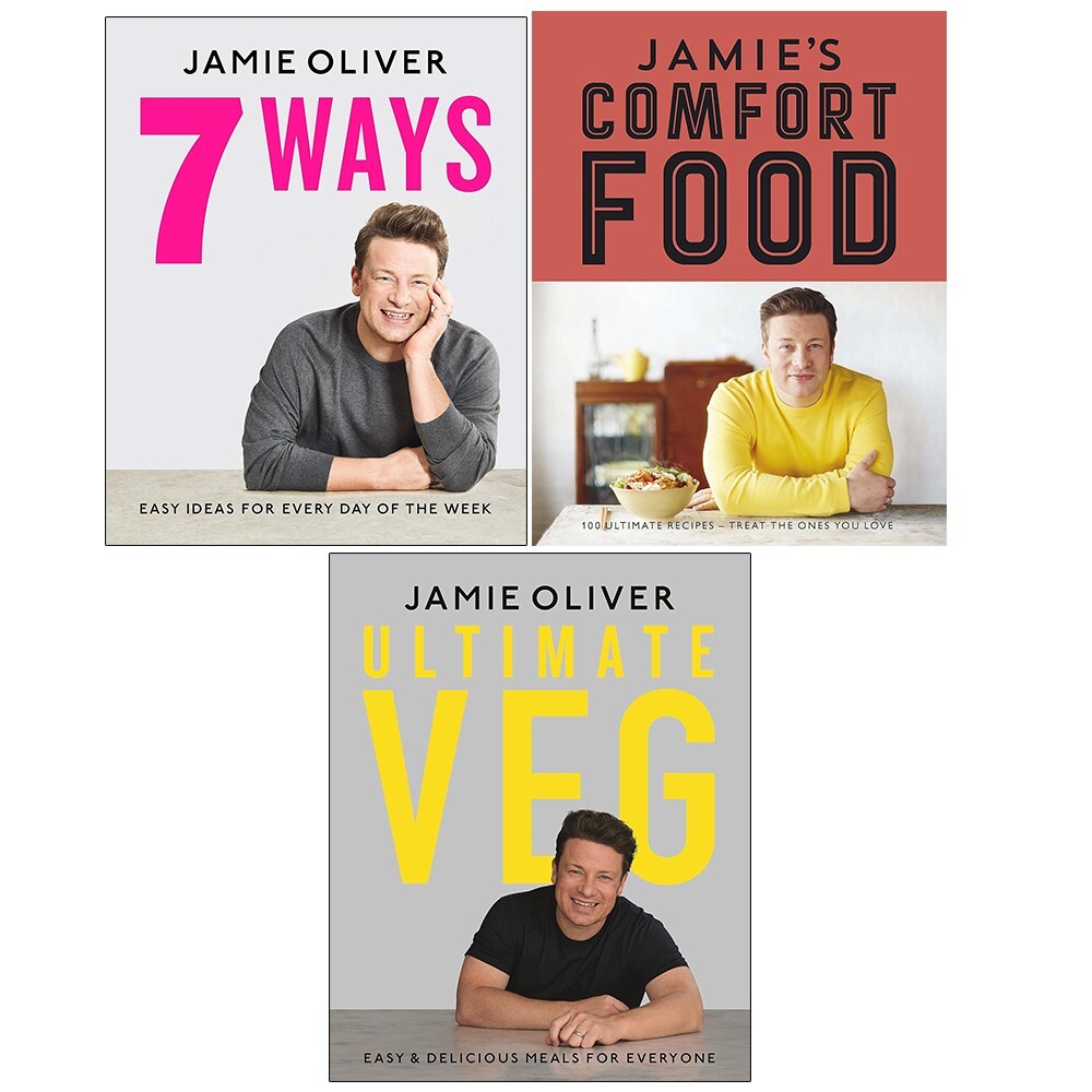 Jamie Oliver Collection 3 Books Set Jamie's Comfort Food, Ultimate Veg,7 Ways