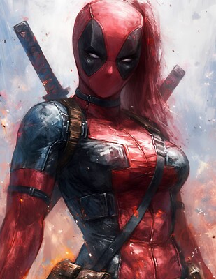 ''Lady Deadpool 2'' 8.5x11 Fine Art Print Limited to Only 20 Hand-Numbered Copies
