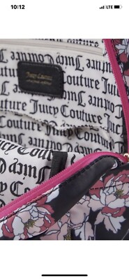 Juicy Couture Backpack w Zip Pouch Black, Pink Roses Floral w Cheetah Wristlet Juicy Couture For All Leopard Cheetah Print Mini Backpack  main image 4